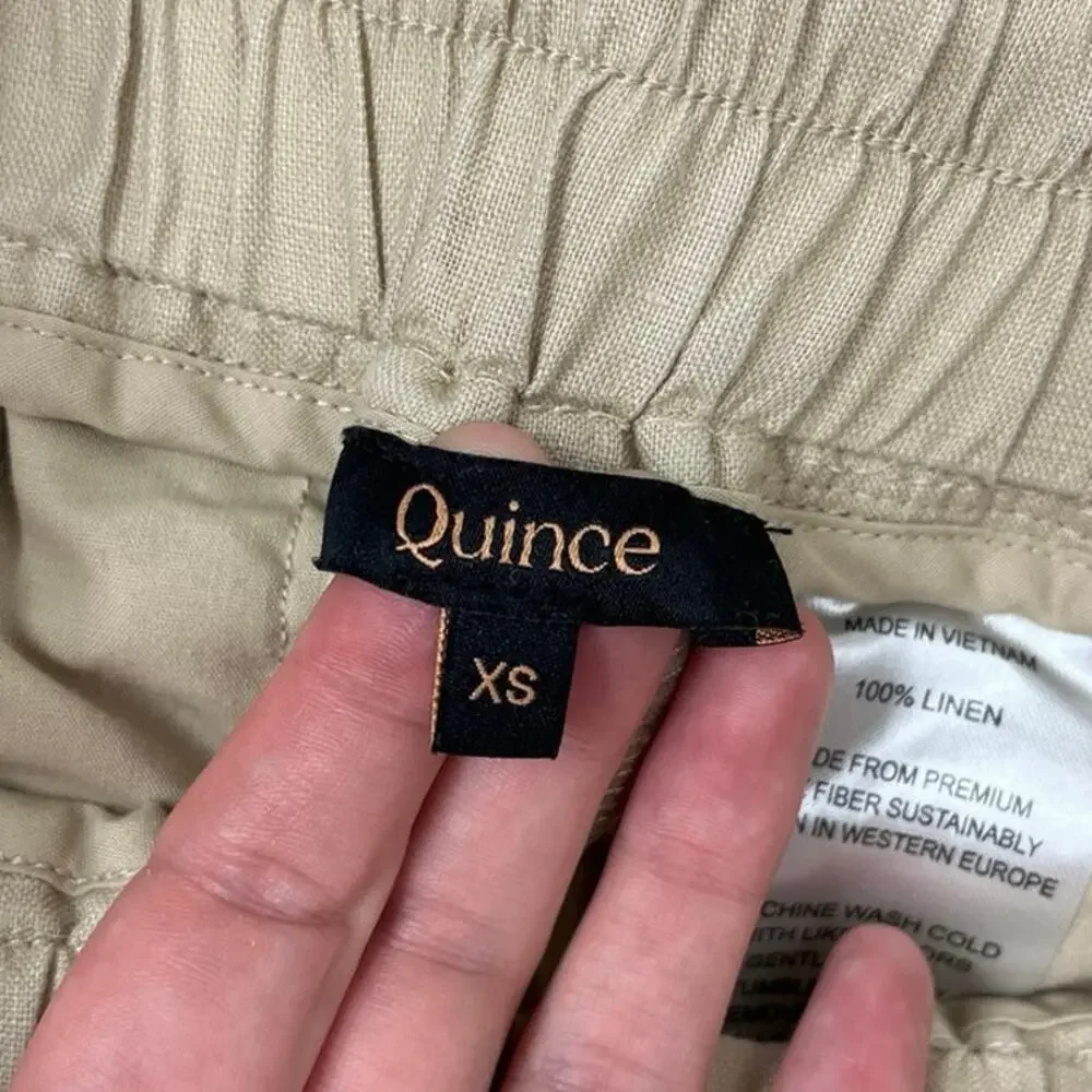 Quince 100% European Linen Elastic Waist Drawstring Wide Leg Coastal Pants XS